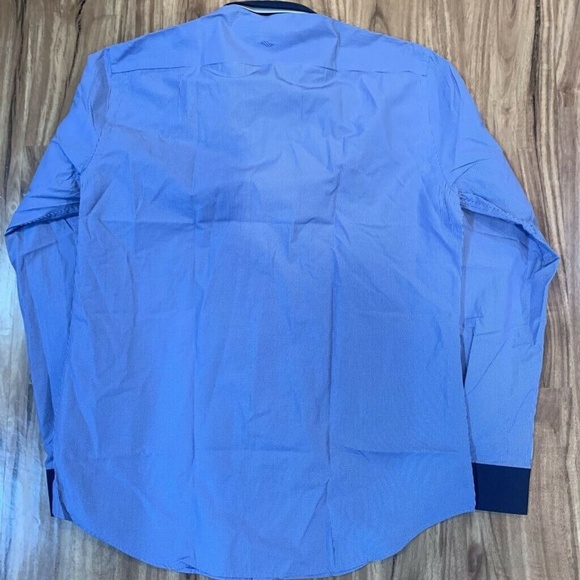 Umberto Bocci Mens Button Up Shirt Blue White Chec - Picture 2 of 4